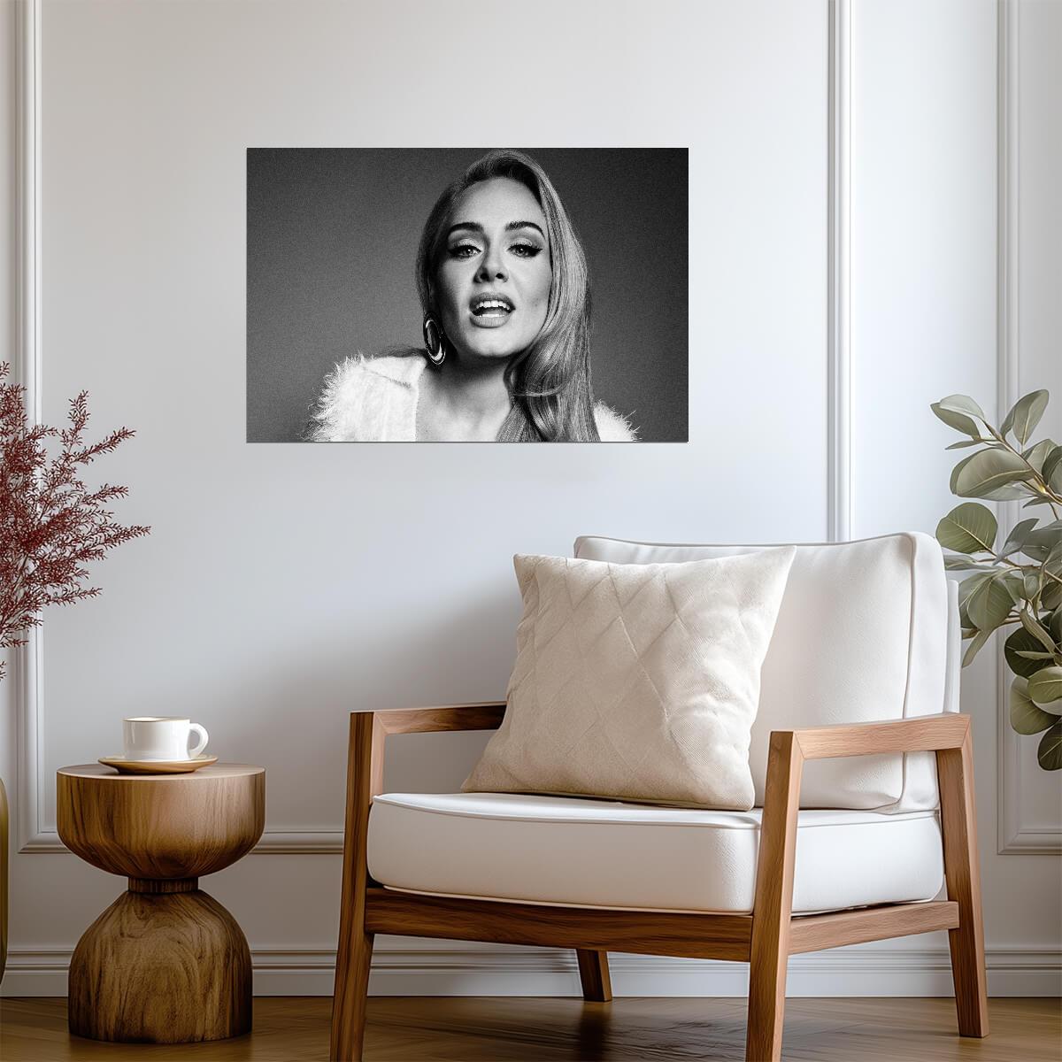 Adele Black and White | Soul Poster | Monochrome Portrait - Music Poster