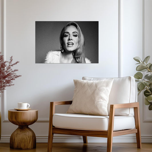 Adele Black and White | Soul Poster | Monochrome Portrait - Music Poster