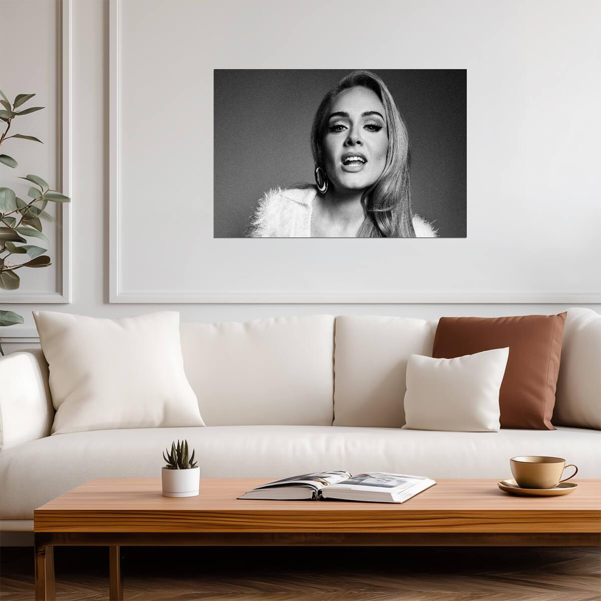 Adele Black and White | Soul Poster | Monochrome Portrait - Music Poster