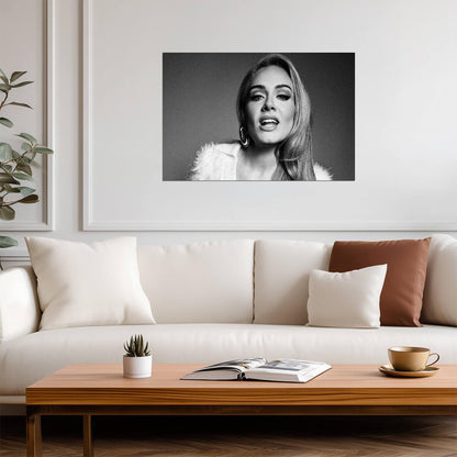 Adele Black and White | Soul Poster | Monochrome Portrait - Music Poster