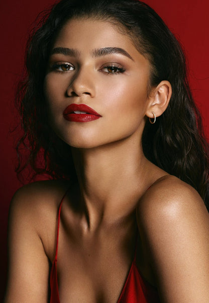 Zendaya Red Background Portrait | Celebrity Photoshoot Poster | Sexy Modern Actress Art - Celebrities Poster