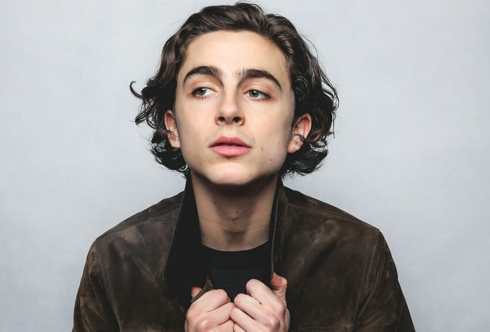 Timothée Chalamet Brown Suede Jacket | Young Actor Portrait | Celebrity Wall Decor Poster - Celebrities Poster