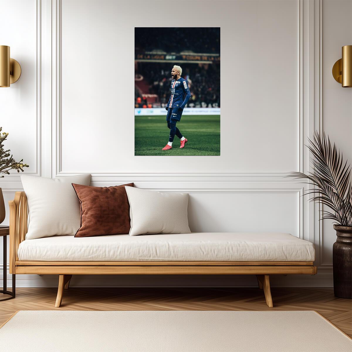 Neymar Jr Paris Saint-Germain Passionate Roar | Soccer Poster | Gift for PSG Fan - Sports Poster