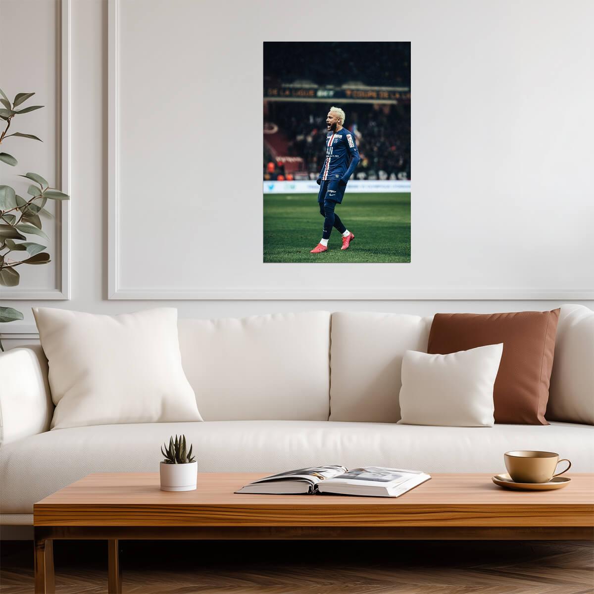 Neymar Jr Paris Saint-Germain Passionate Roar | Soccer Poster | Gift for PSG Fan - Sports Poster