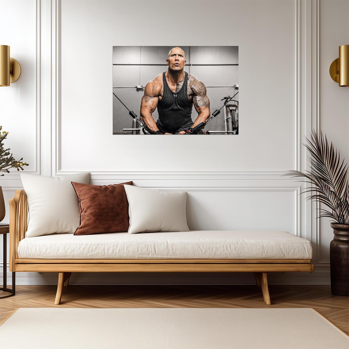 Dwayne Johnson The Rock Arms Crossed | Fitness Motivation Poster | Gym Wall Art - Sports Poster