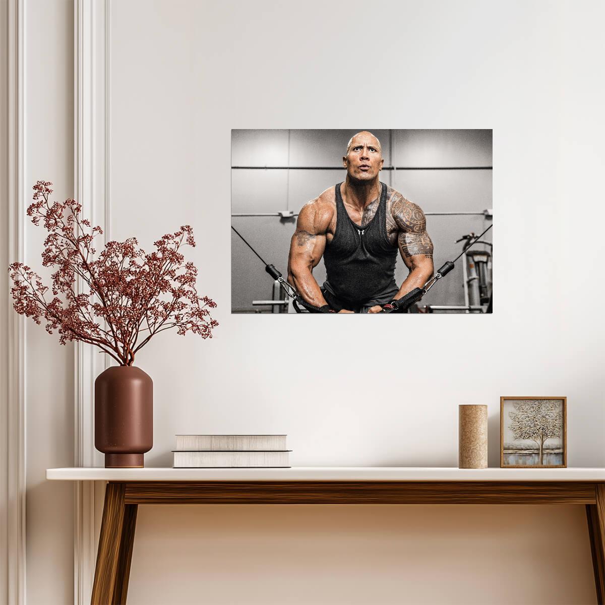 Dwayne Johnson The Rock Arms Crossed | Fitness Motivation Poster | Gym Wall Art - Sports Poster
