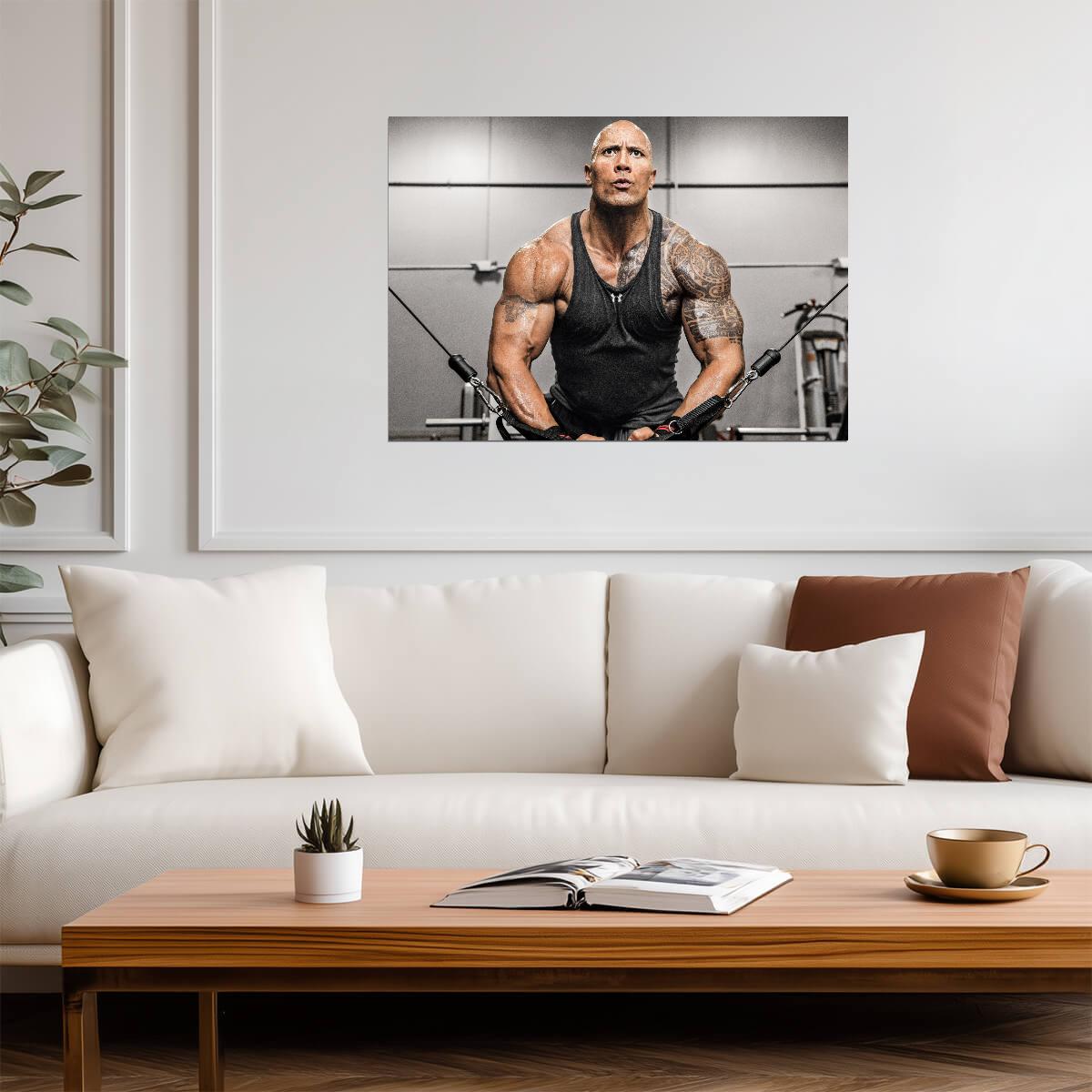 Dwayne Johnson The Rock Arms Crossed | Fitness Motivation Poster | Gym Wall Art - Sports Poster