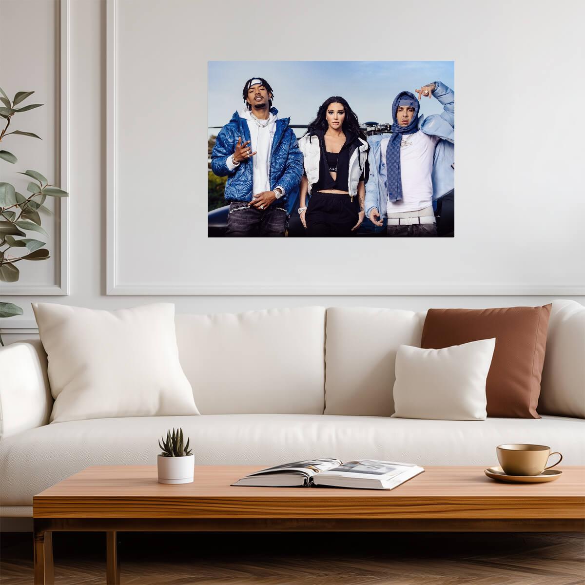 N-Dubz Group Photo | Dappy Tulisa & Fazer with Helicopter | Hip Hop Trio Poster - Music Poster