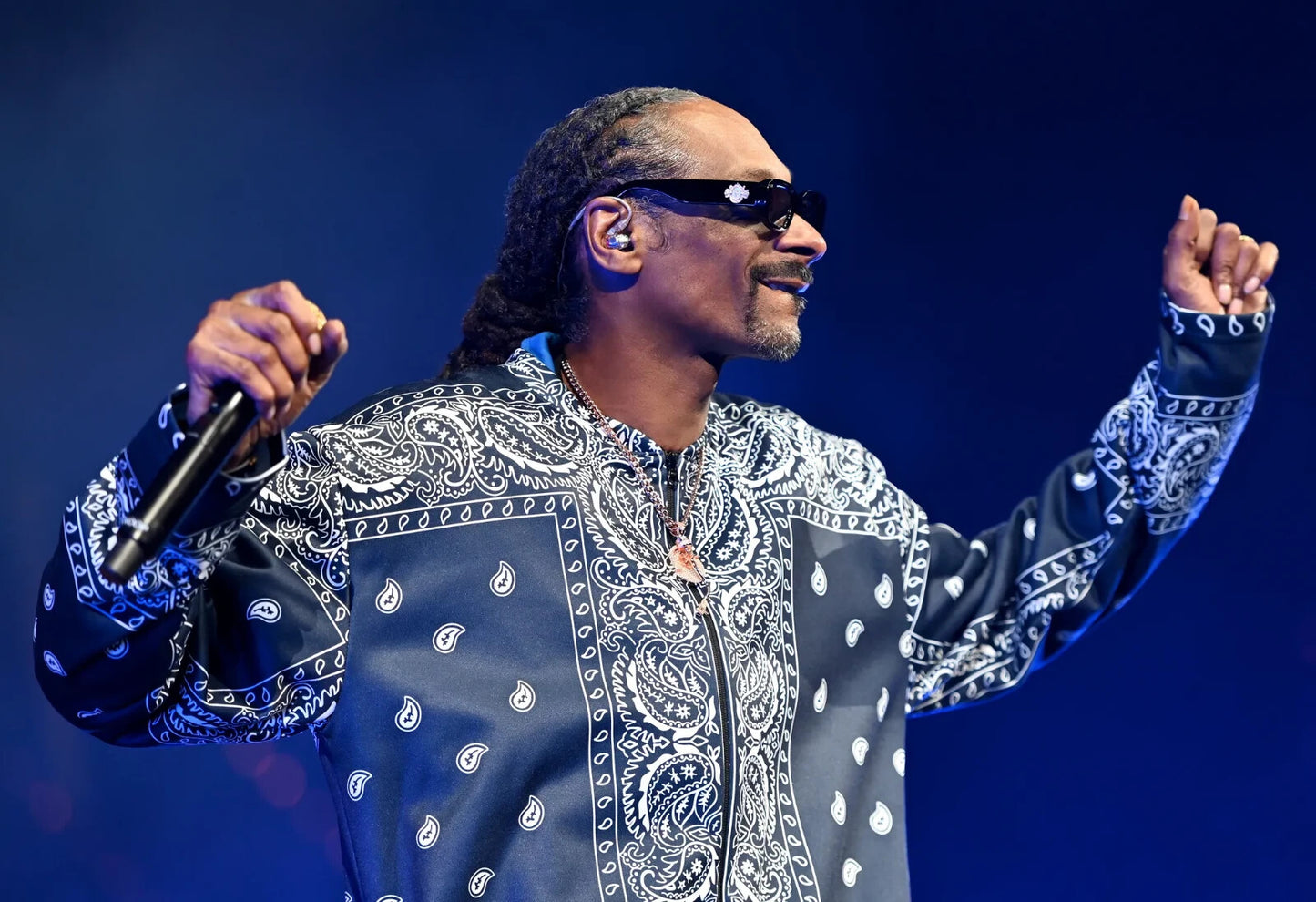 Snoop Dogg Blue Paisley Outfit | Live Concert Photo | West Coast Rap Poster - Music Poster