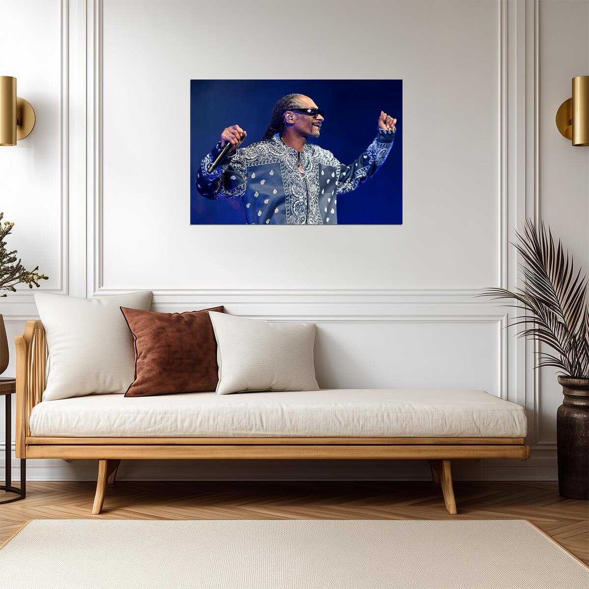 Snoop Dogg Blue Paisley Outfit | Live Concert Photo | West Coast Rap Poster - Music Poster