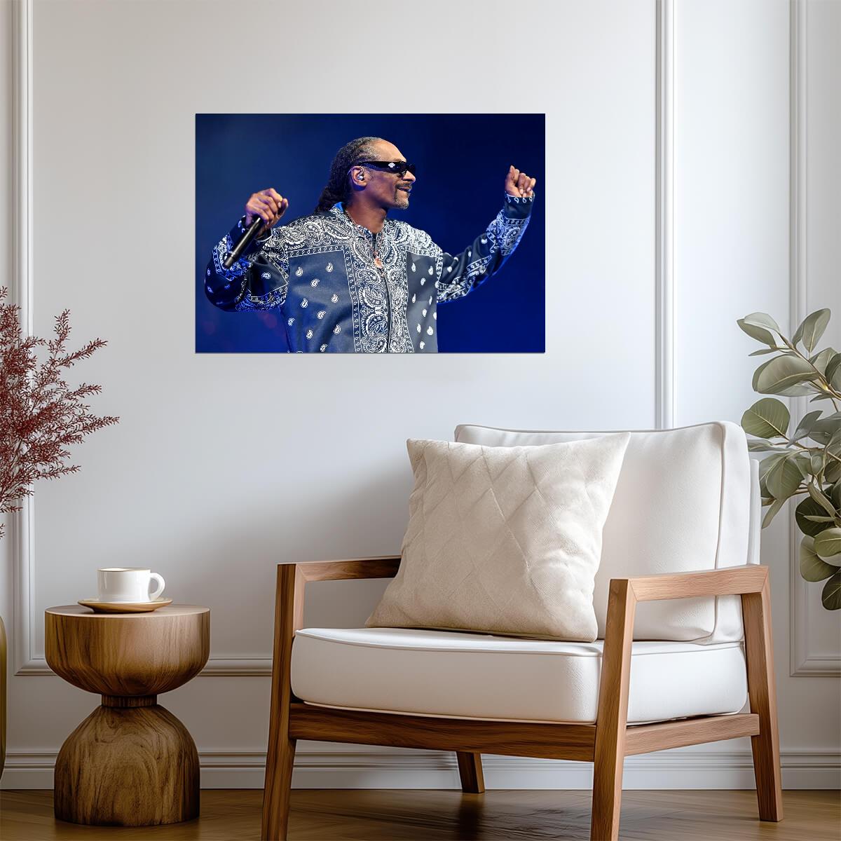 Snoop Dogg Blue Paisley Outfit | Live Concert Photo | West Coast Rap Poster - Music Poster