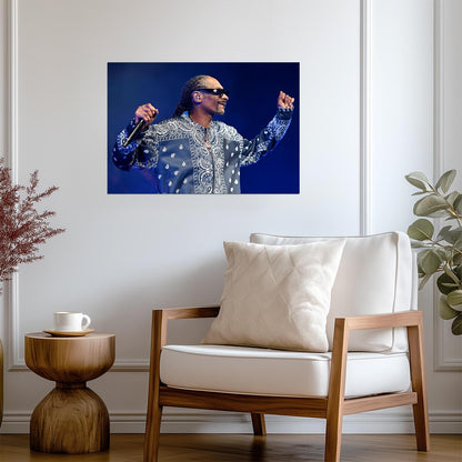 Snoop Dogg Blue Paisley Outfit | Live Concert Photo | West Coast Rap Poster - Music Poster