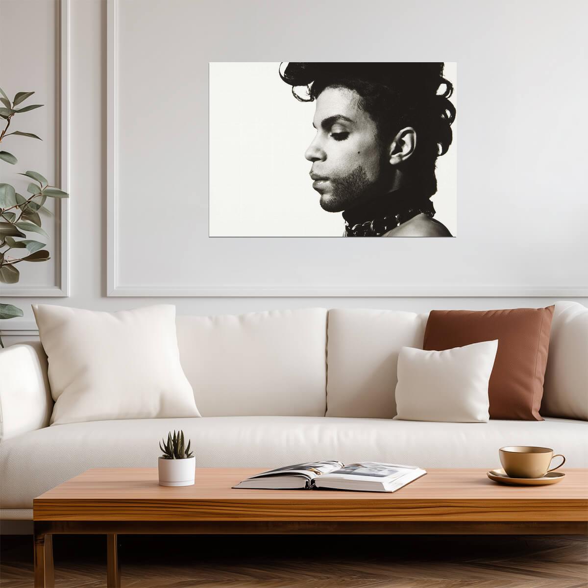 Prince Profile Portrait | Black and White Photography | Music Legend Poster - Music Poster