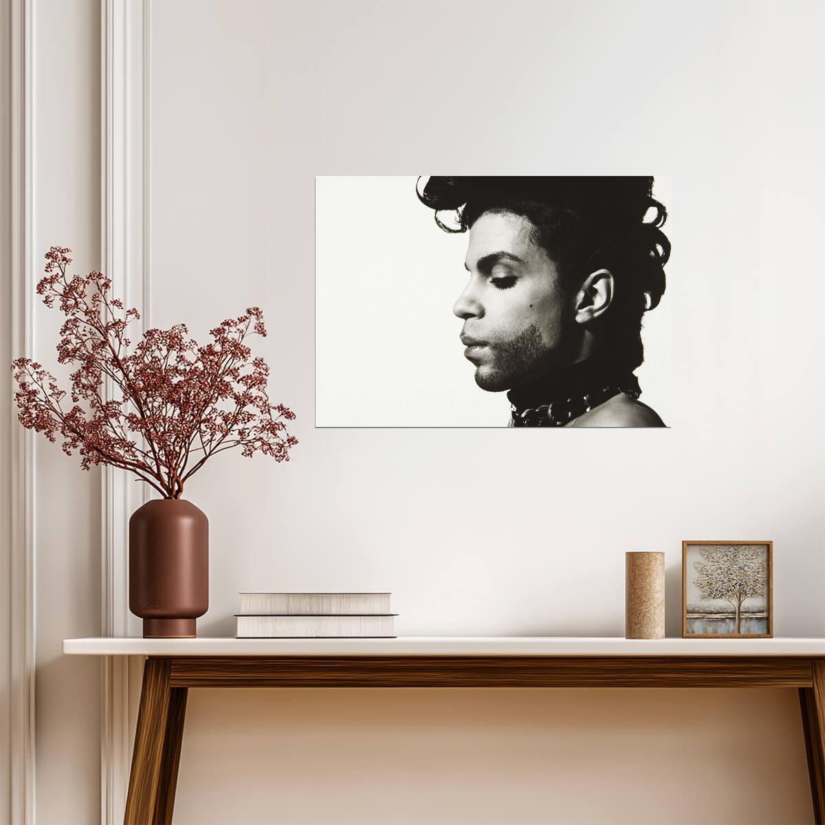 Prince Profile Portrait | Black and White Photography | Music Legend Poster - Music Poster