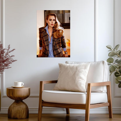 Adele Plaid Blazer | Pop Star Poster | Elegant Fashion Photo - Music Poster