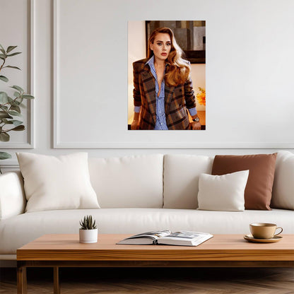 Adele Plaid Blazer | Pop Star Poster | Elegant Fashion Photo - Music Poster