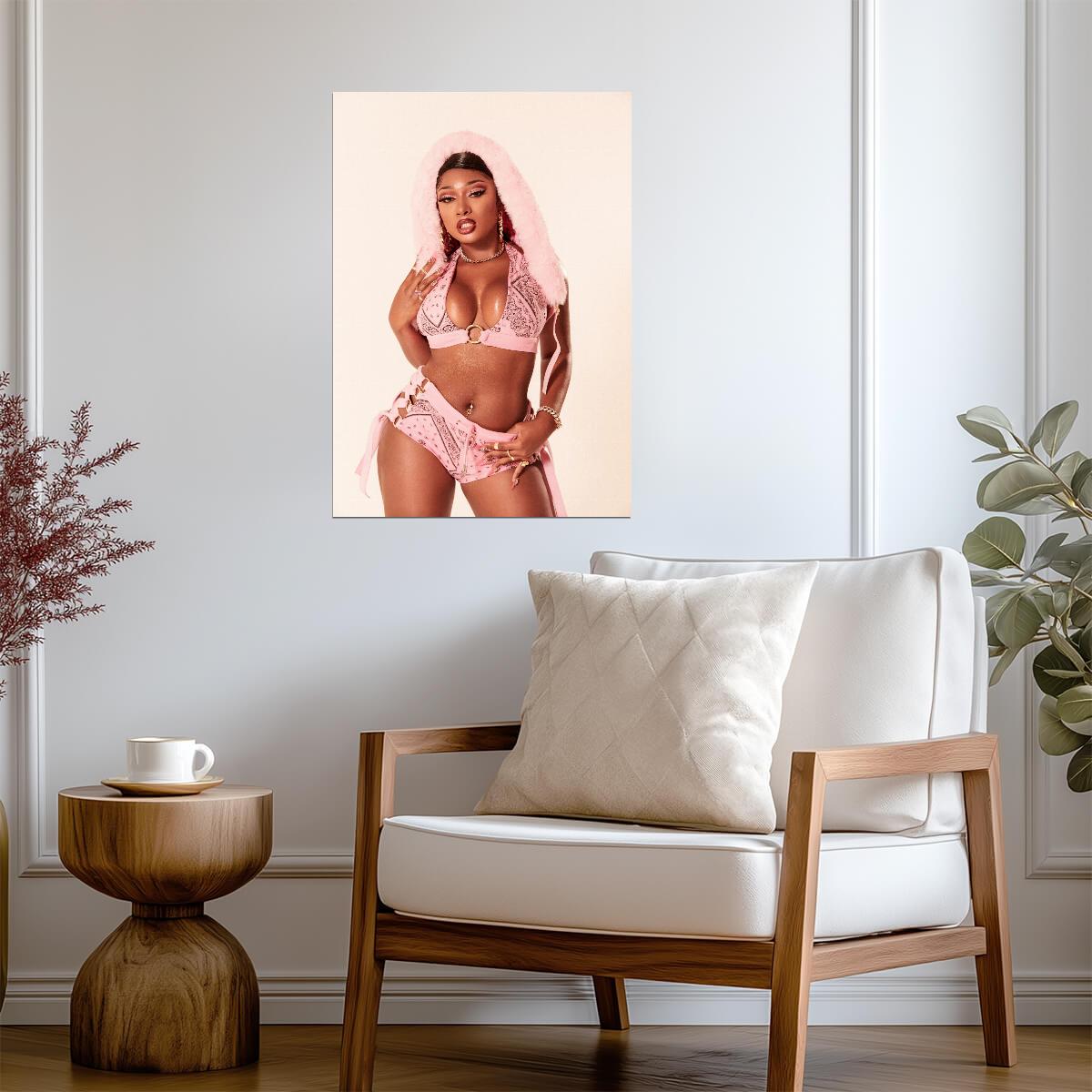 Megan Thee Stallion Girls in the Hood | Pink Lingerie Poster | Sexy Hip Hop Music Art - Music Poster
