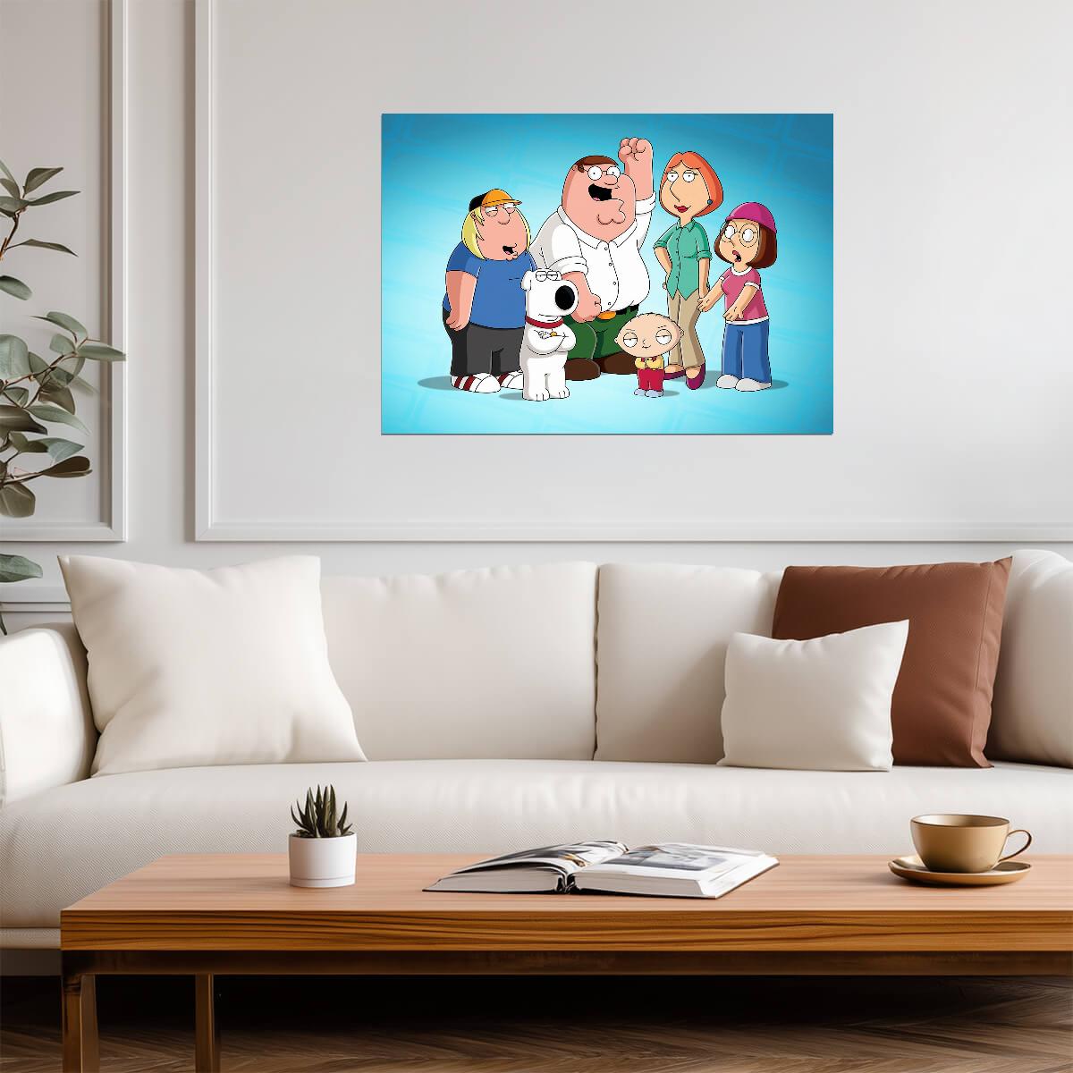 Family Guy The Griffin Family | Animated TV Show Poster | Peter Lois Stewie Brian Fan Art - Movies & TV Poster