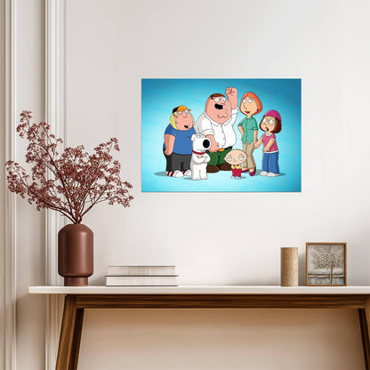 Family Guy The Griffin Family | Animated TV Show Poster | Peter Lois Stewie Brian Fan Art - Movies & TV Poster