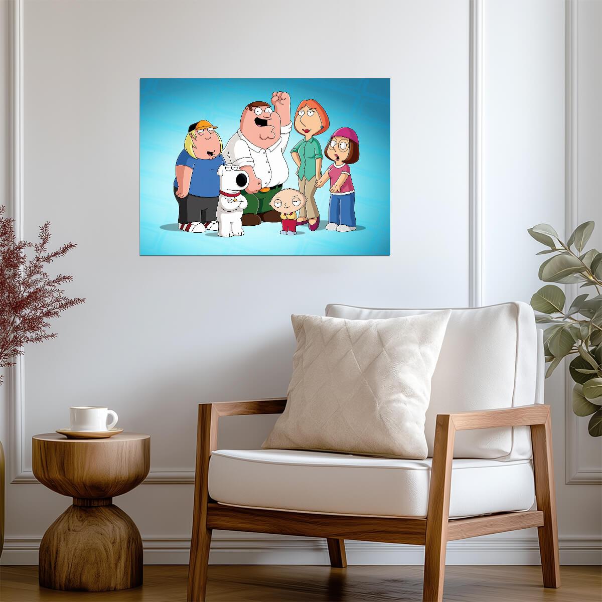 Family Guy The Griffin Family | Animated TV Show Poster | Peter Lois Stewie Brian Fan Art - Movies & TV Poster