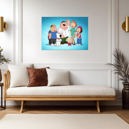 Family Guy The Griffin Family | Animated TV Show Poster | Peter Lois Stewie Brian Fan Art - Movies & TV Poster