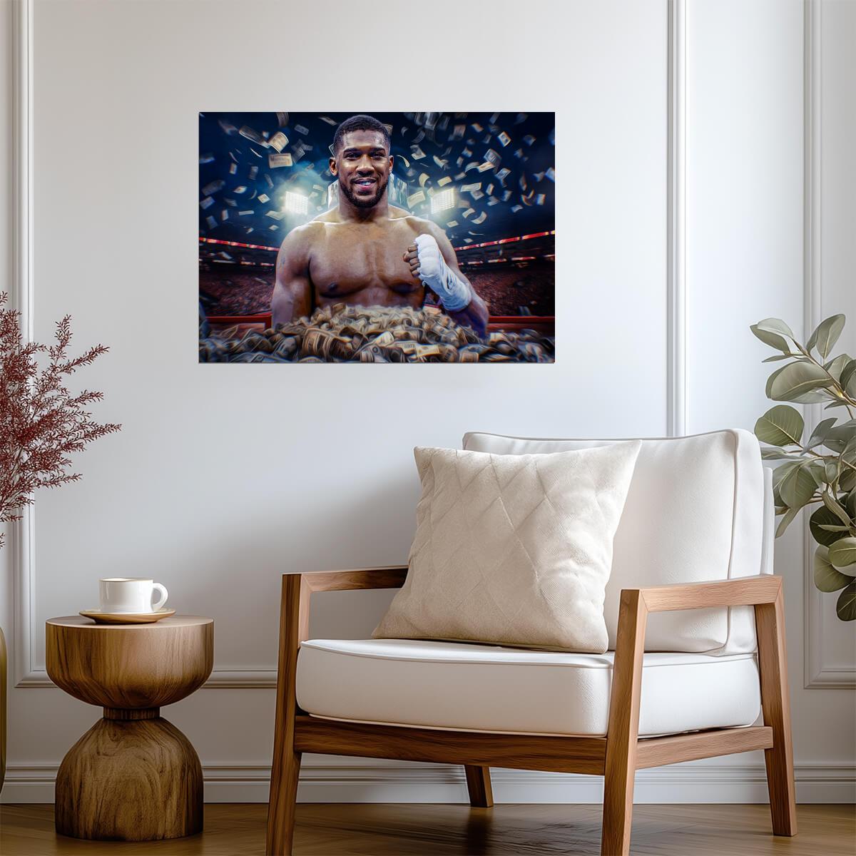 Anthony Joshua Money Rain | Heavyweight Boxing Poster | Sports Legend Wall Art - Sports Poster