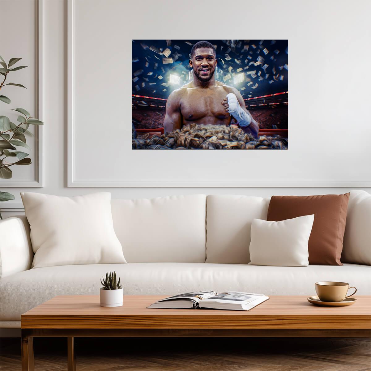 Anthony Joshua Money Rain | Heavyweight Boxing Poster | Sports Legend Wall Art - Sports Poster