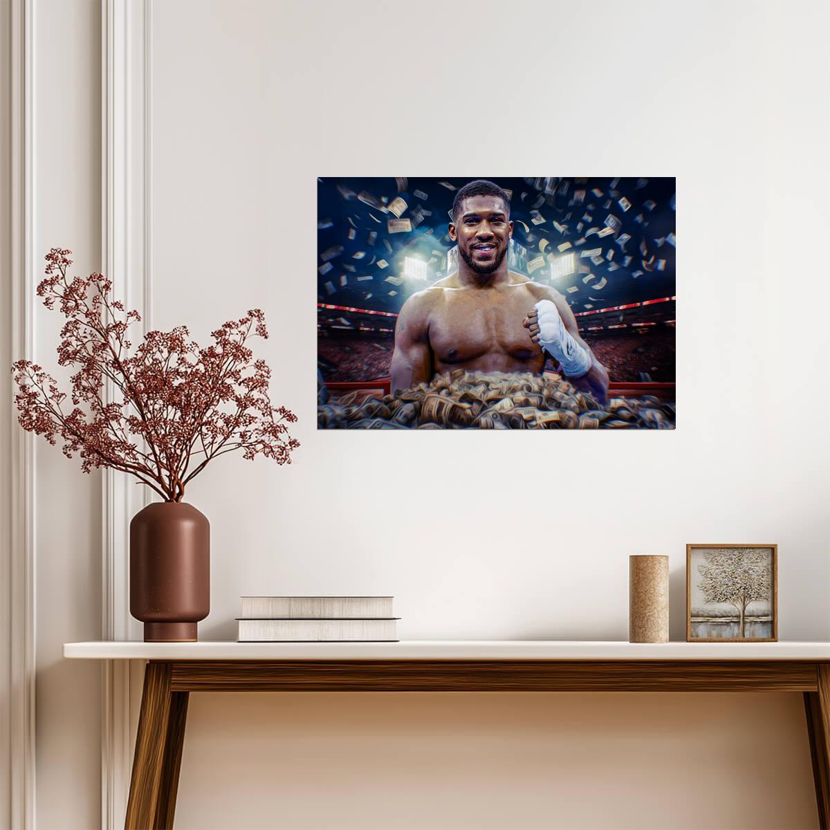 Anthony Joshua Money Rain | Heavyweight Boxing Poster | Sports Legend Wall Art - Sports Poster