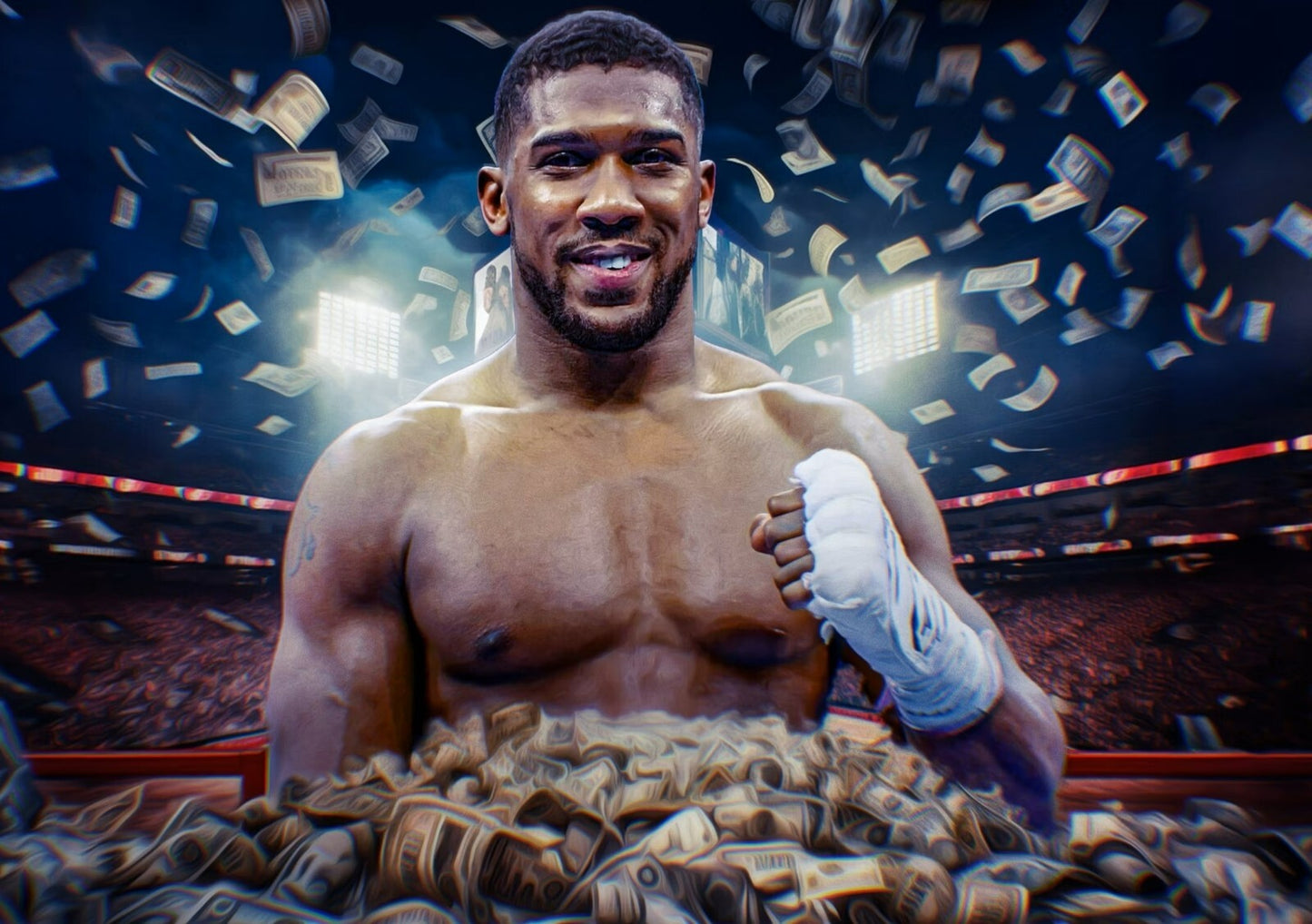 Anthony Joshua Money Rain | Heavyweight Boxing Poster | Sports Legend Wall Art - Sports Poster