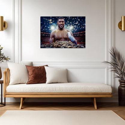 Anthony Joshua Money Rain | Heavyweight Boxing Poster | Sports Legend Wall Art - Sports Poster
