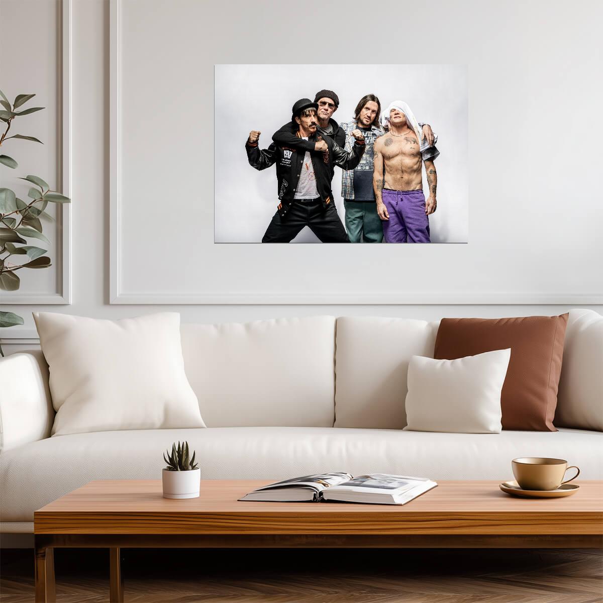 Red Hot Chili Peppers Group Hug | Studio Portrait | Rock Band Fan Gift Poster - Music Poster