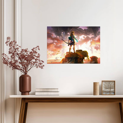 The Legend of Zelda Tears of the Kingdom Link with Glowing Arm | Key Art Poster | Nintendo Switch TOTK Decor - Video Games Poster
