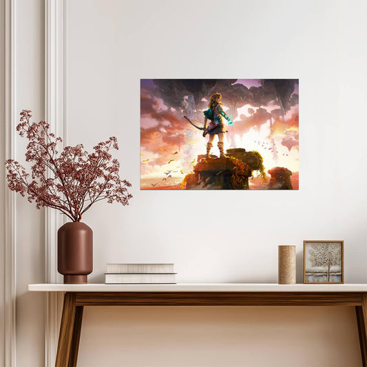The Legend of Zelda Tears of the Kingdom Link with Glowing Arm | Key Art Poster | Nintendo Switch TOTK Decor - Video Games Poster