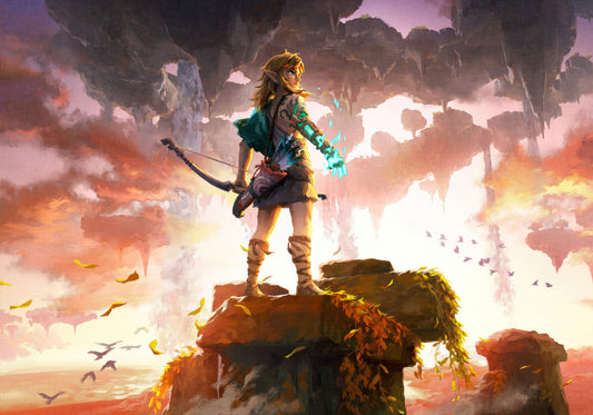 The Legend of Zelda Tears of the Kingdom Link with Glowing Arm | Key Art Poster | Nintendo Switch TOTK Decor - Video Games Poster