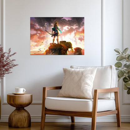 The Legend of Zelda Tears of the Kingdom Link with Glowing Arm | Key Art Poster | Nintendo Switch TOTK Decor - Video Games Poster