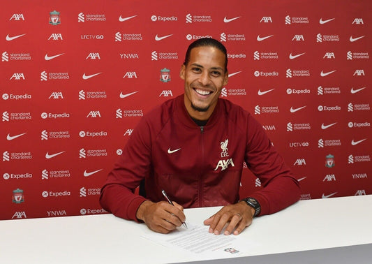 Virgil van Dijk Liverpool FC | Soccer Poster | Sports Legend Signing Photo - Sports Poster