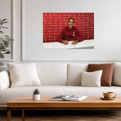 Virgil van Dijk Liverpool FC | Soccer Poster | Sports Legend Signing Photo - Sports Poster