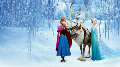 Disney Frozen Elsa & Anna with Olaf | Animated Movie Poster | Kids Room Nursery Decor - Movies & TV Poster