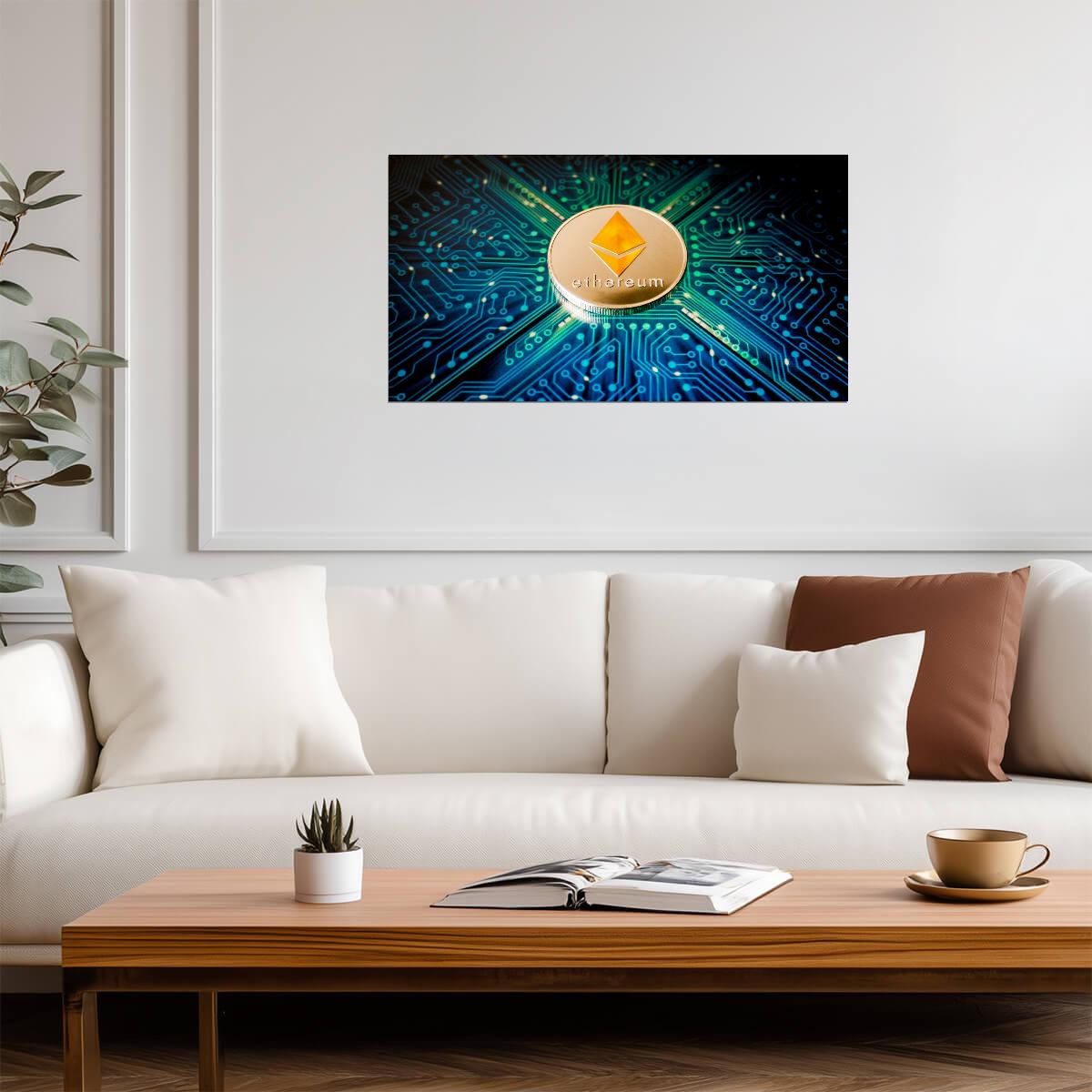 Ethereum | Crypto Logo | Digital Currency Poster - Graphic & Art Poster