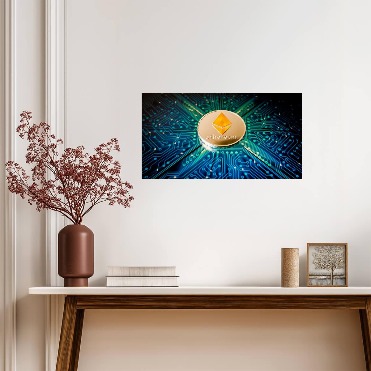 Ethereum | Crypto Logo | Digital Currency Poster - Graphic & Art Poster