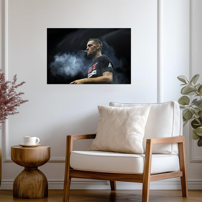 Nate Diaz Smoking | UFC Fighter Poster | MMA Portrait Wall Art - Sports Poster