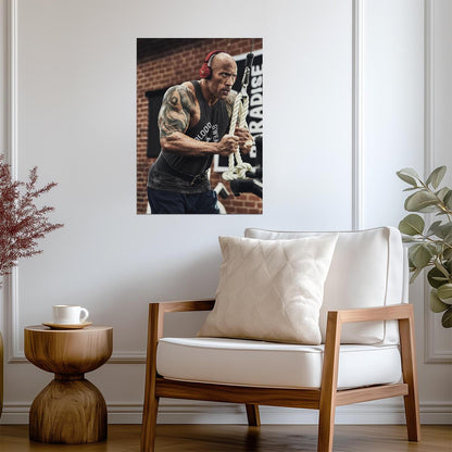 Dwayne Johnson The Rock Lifting Weights | Iron Paradise Gym Poster | Fitness Motivation Art - Sports Poster