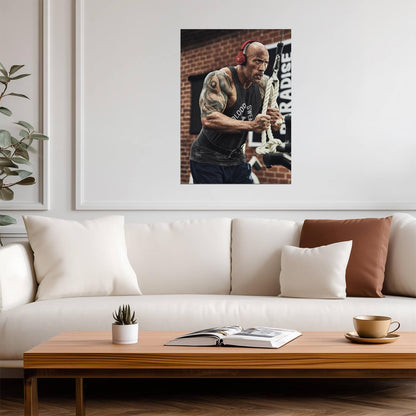 Dwayne Johnson The Rock Lifting Weights | Iron Paradise Gym Poster | Fitness Motivation Art - Sports Poster