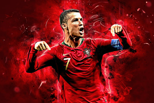 Cristiano Ronaldo Manchester United | CR7 Red Art Poster | Soccer Legend Wall Art - Sports Poster