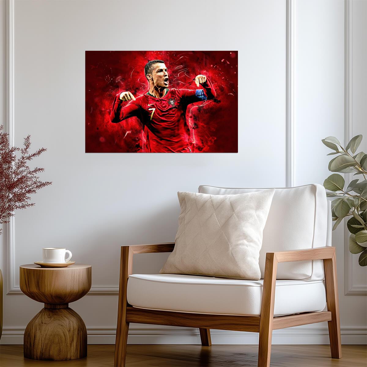 Cristiano Ronaldo Manchester United | CR7 Red Art Poster | Soccer Legend Wall Art - Sports Poster