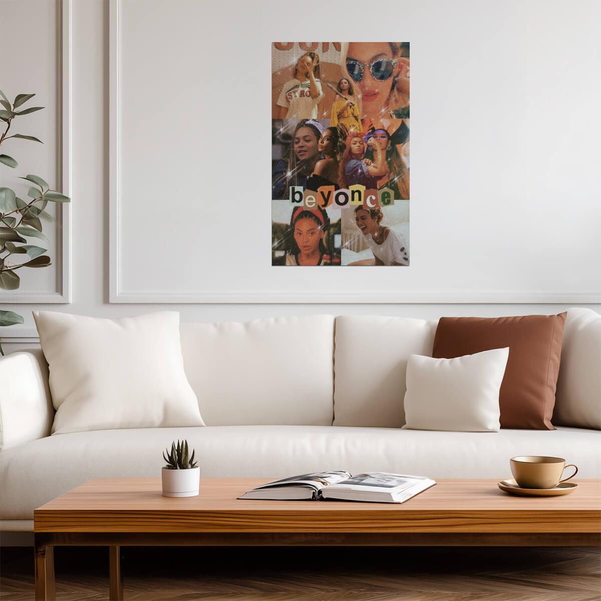 Beyonce Vintage Collage | Retro Aesthetic Music Art | Pop Star Fan Poster - Music Poster