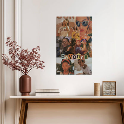 Beyonce Vintage Collage | Retro Aesthetic Music Art | Pop Star Fan Poster - Music Poster