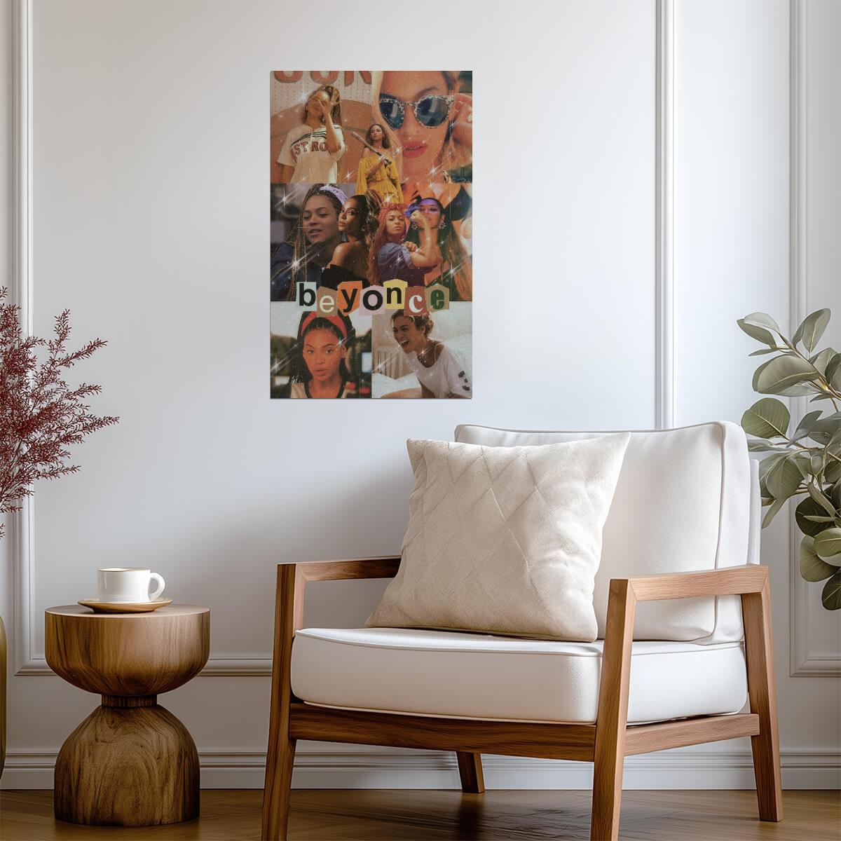Beyonce Vintage Collage | Retro Aesthetic Music Art | Pop Star Fan Poster - Music Poster