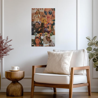 Beyonce Vintage Collage | Retro Aesthetic Music Art | Pop Star Fan Poster - Music Poster