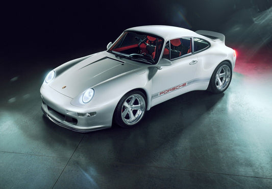 Porsche 911 (993) by Gunther Werks | Custom Restomod Poster | White German Sports Car Art - Cars Poster